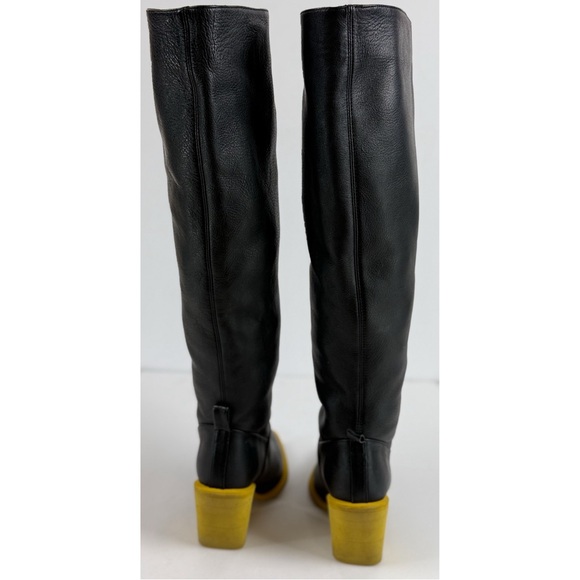 Paloma Barcelo Black Knee High Pointed Toe Block Heel Boots, size 6 US/ 36 EU - Picture 9 of 15